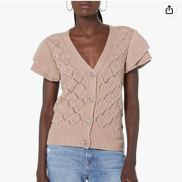 The Drop Sweaters - The Drop Blush Pink Button Front Cardigan Sweater Size M
